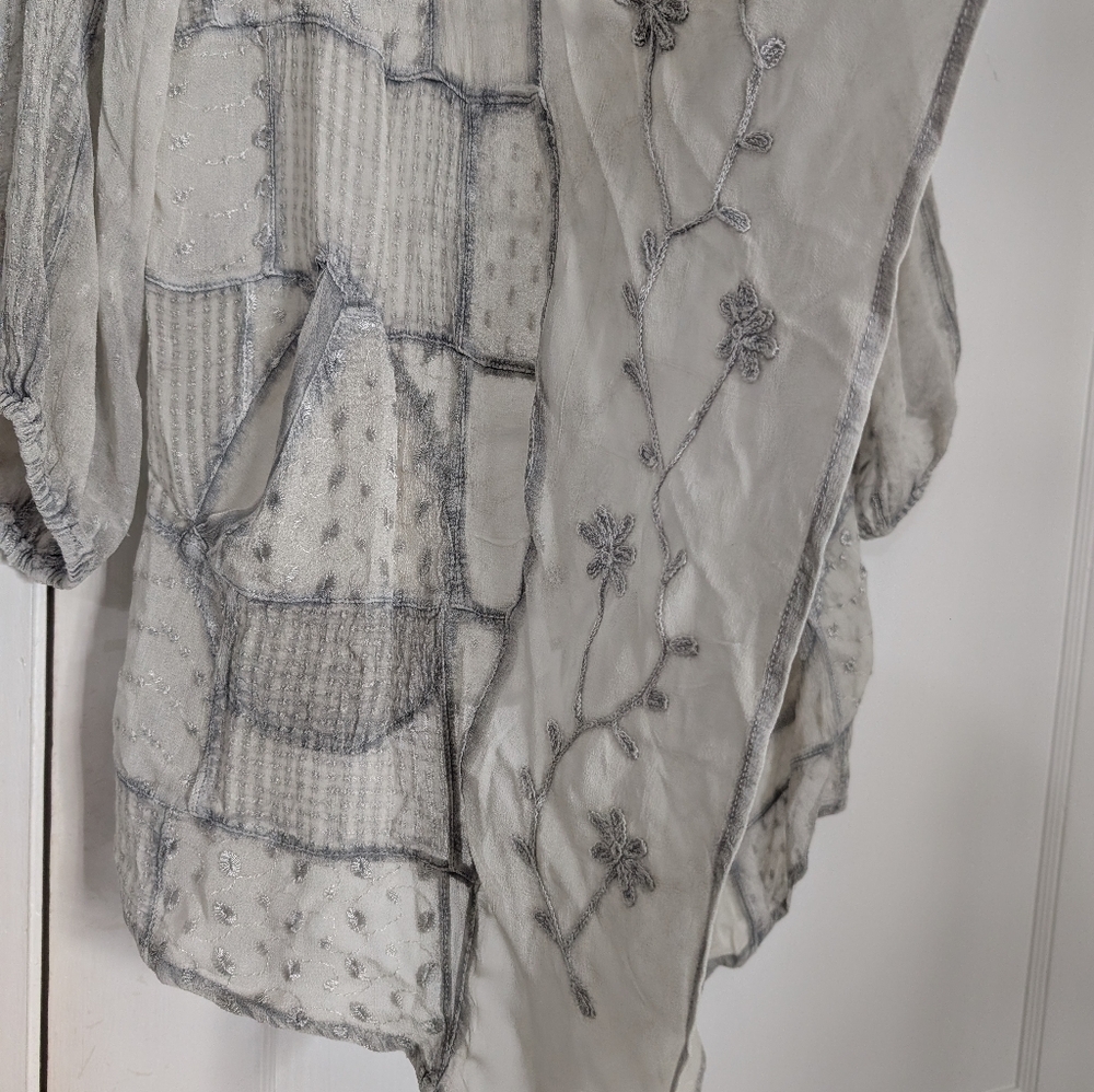 Young Threads Sheer Patchwork Boho Waterfall Card… - image 3